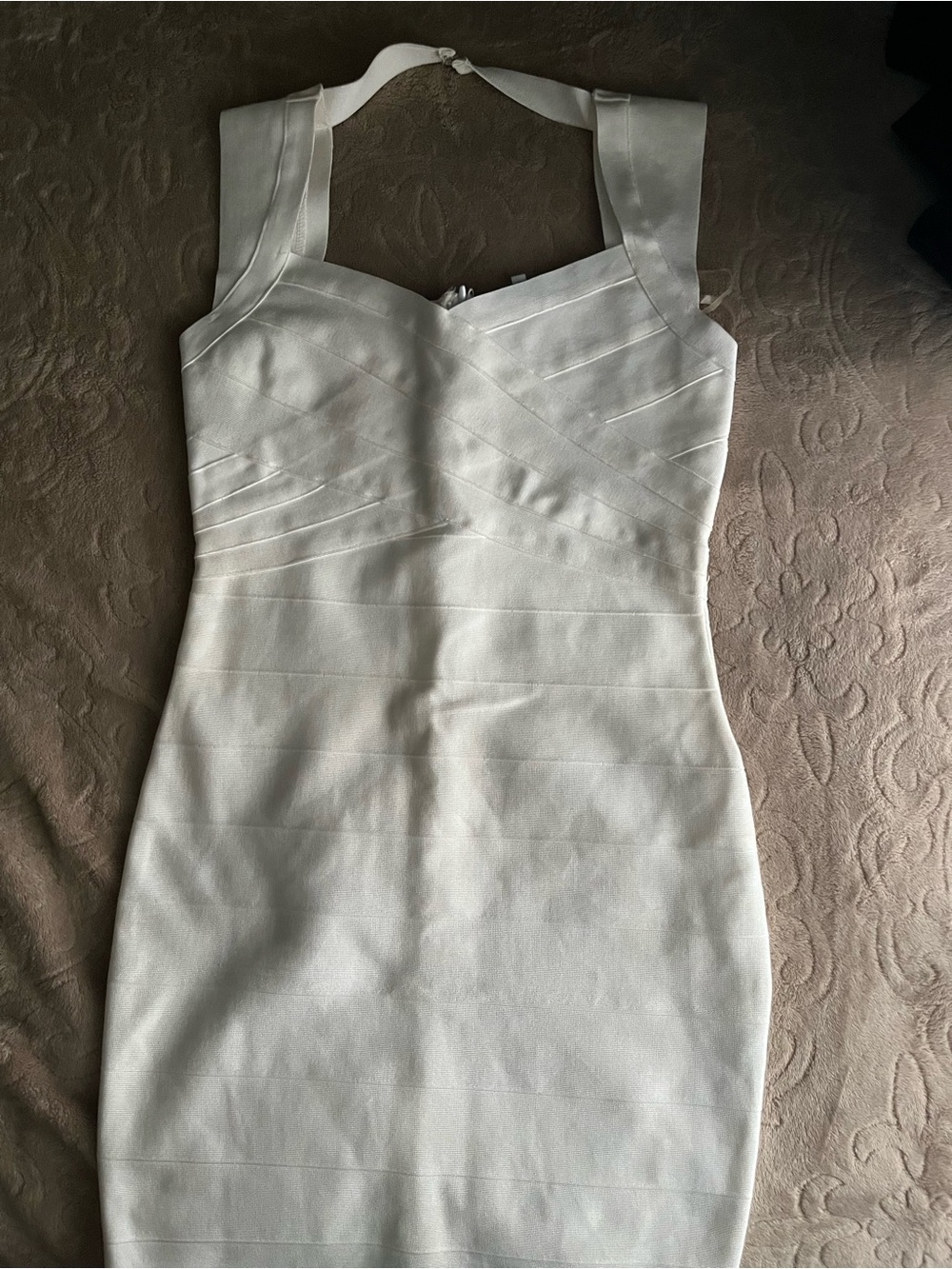 Fashion Nova White Strapless Bandage Sheath Dress